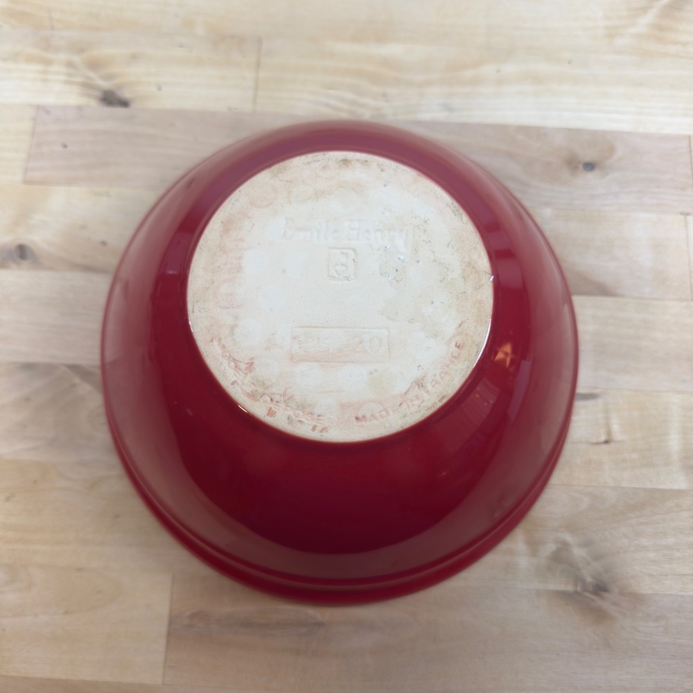 Emile Henry France Red Ceramic Mixing Bowl 8 Inch Round Stoneware 34.20 - Picture 3 of 11